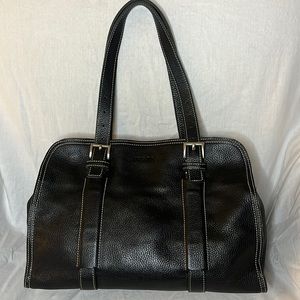 PRADA Authentic Vintage Black Pebbled Leather Satchel Shoulder Bag